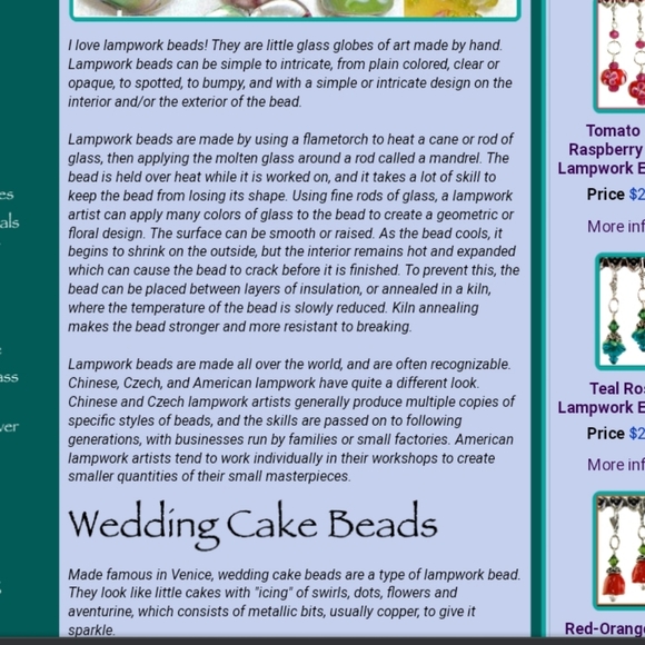 VERY UNIQUE VINTAGE LAMPWORK WEDDING CAKE GLASS BEADED NECKLACE & EARRINGS - Picture 8 of 8